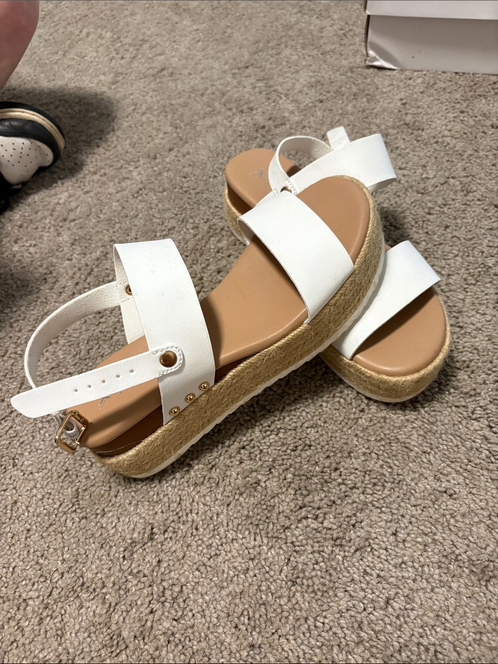 Xappeal White Platform Espadrille Wedge Sandals